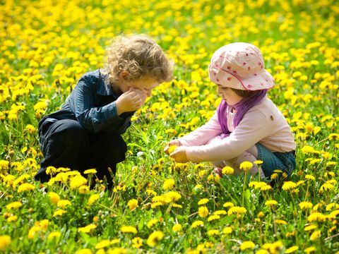 Boy und Girl in Blumen