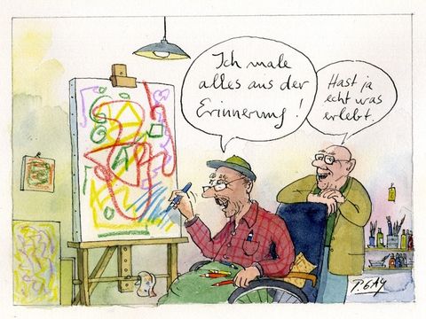 Bild aus der Ausstellung "DeMensch" von Peter Gaymann