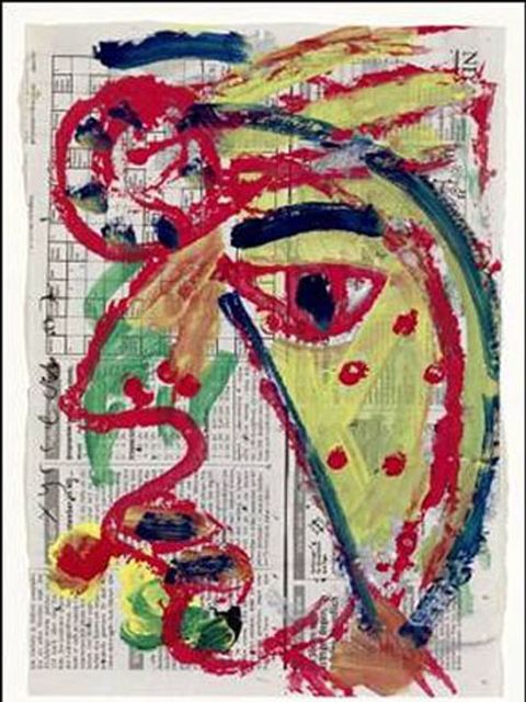 Horst Hussel: o.T., 2007, Gouache, Tusche, Farbkreiden, 44 x 27 cm (Bild: Host Hussel)