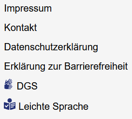 Link-Liste vom Bezirk