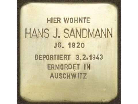 Stolperstein Hans J. Sandmann (Bild: Stolpersteine-Initiative CW, H.-J. Hupka)