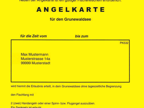 Angelkarte. Abbildung einers Musters