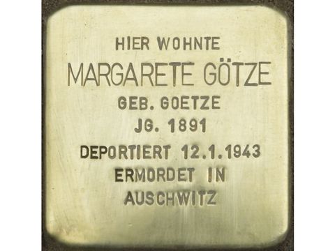 Stolperstein Margarete Götze (Bild: Stolpersteine-Initiative CW, H.-J. Hupka)