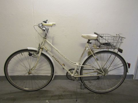 Weißes Damenfahrrad