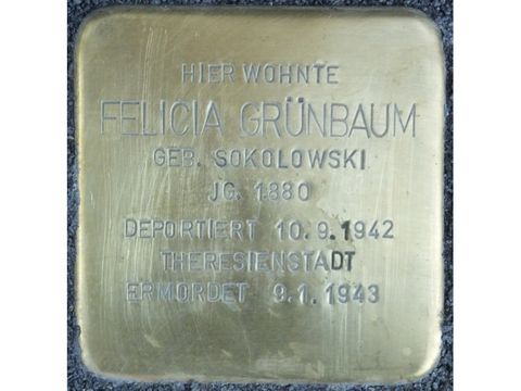 Stolperstein Felicia Grünbaum (Bild: Stolpersteine-Initiative CW, Hupka)