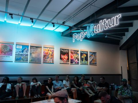 10 Jahre Pop-Kultur: »Pop-Kultur: Wie alles begann …« (Katja Lucker, Jens Balzer) / Talk @ Museum Atelier, 2024 (Bild: Dominique Brewing)