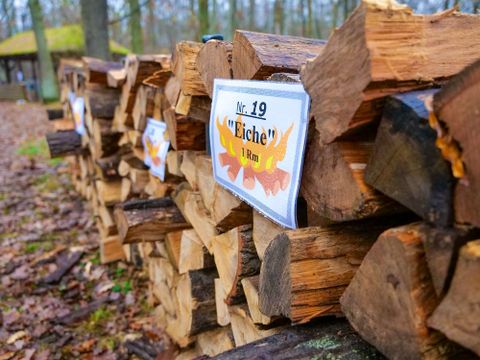 Stapel mit Brennholz (Eiche)