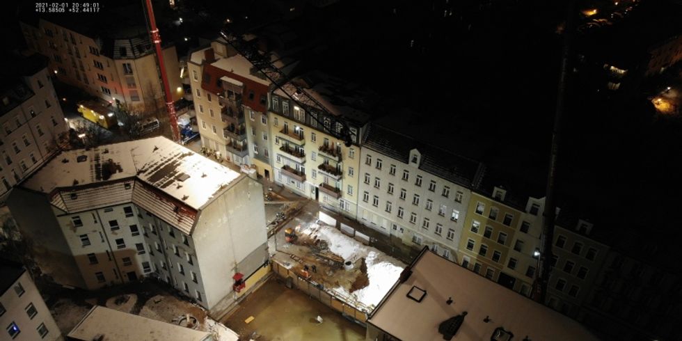 Ansicht der Baugrube Pohlestraße 9 - Stand: 01.02.2021