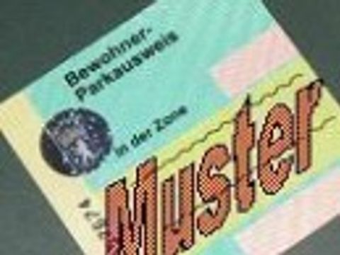 Muster eines Bewohnerparkausweises