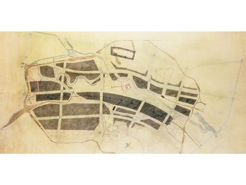 Collective plan, drawn up by the planning collective under the leadershipof Hans Scharoun for the Municipal Administration of Berlin, 1946
