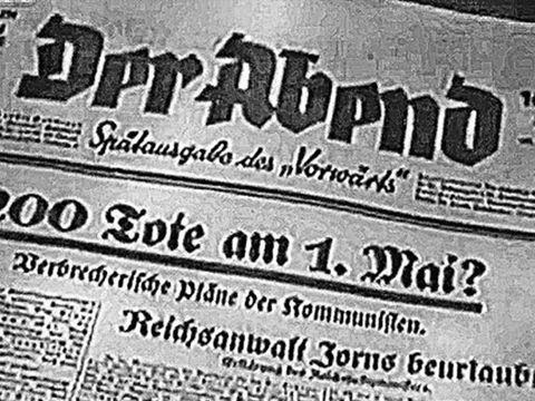 Spätausgabe des Vorwärts vom 29. April 1929