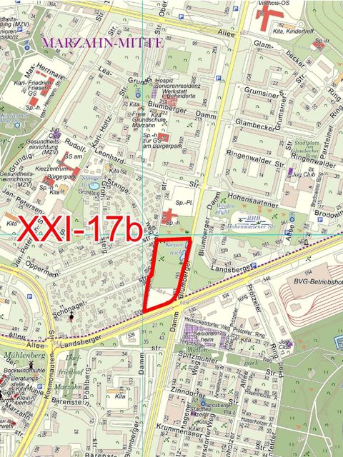 Übersichtskarte zum Bebauungsplan XXI-17b