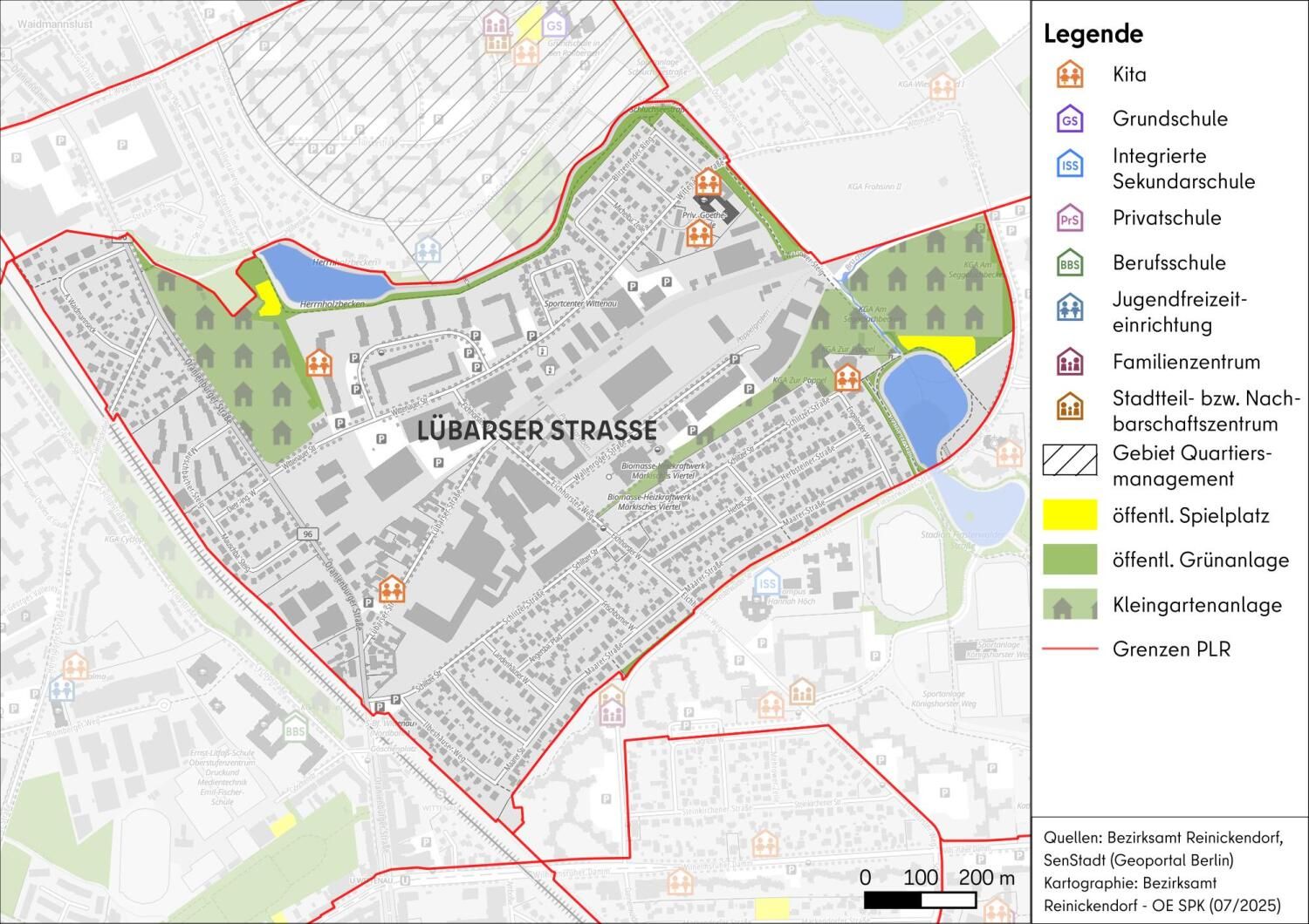 Karte PLR Lübarser Straße