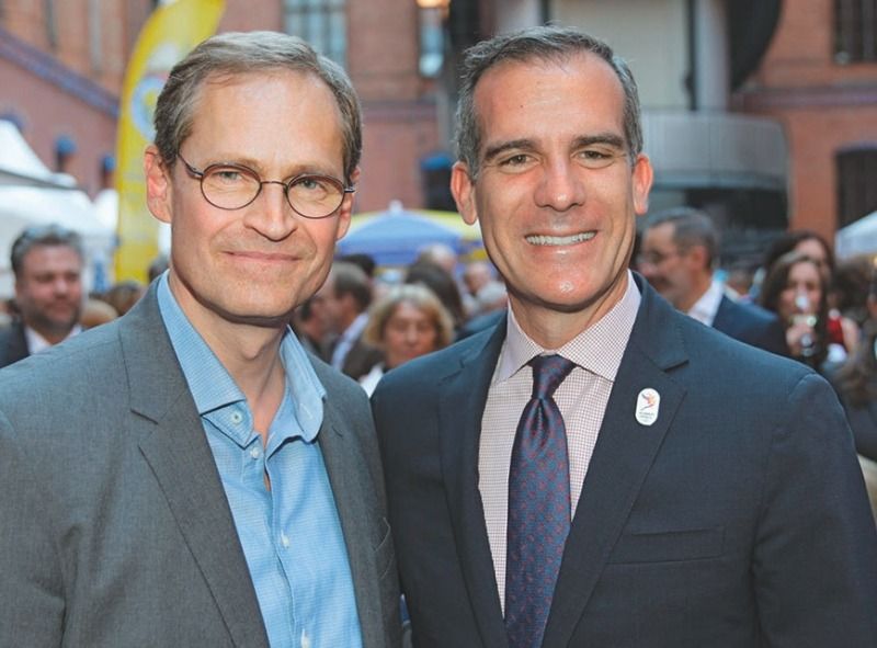 Michael Müller und Eric Garcetti beim Berliner Hoffest, 2017