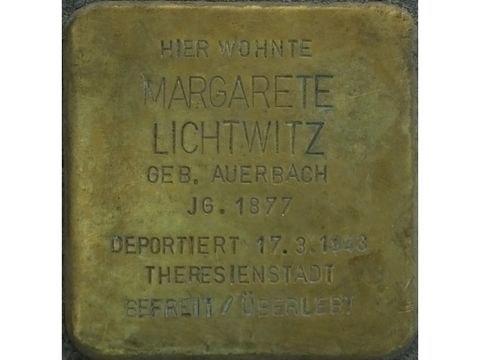 Stolperstein Margarete Lichtwitz (Bild: Stolpersteine-Initiative CW, Hupka)