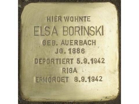 Stolperstein Elsa Borinski, Foto:H.-J. Hupka, 2014