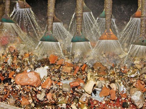 Bedüsung Grobfraktion Bauschutt