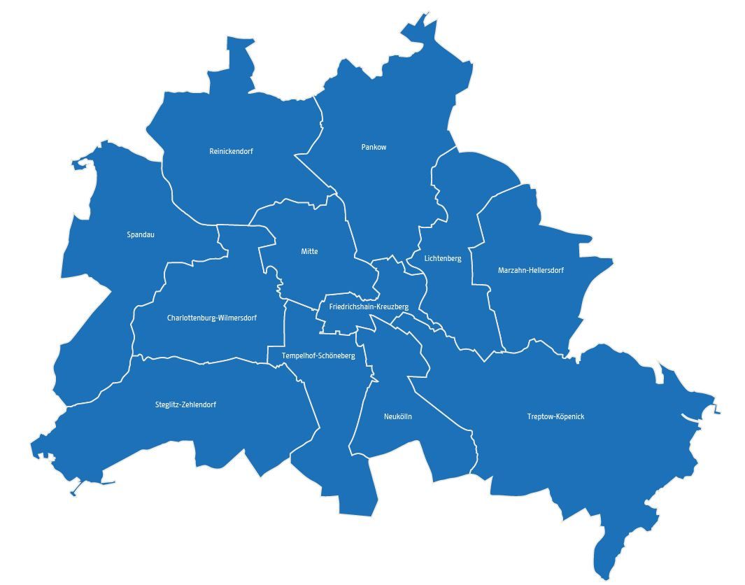 Grafik Berlinkarte mit Bezirken