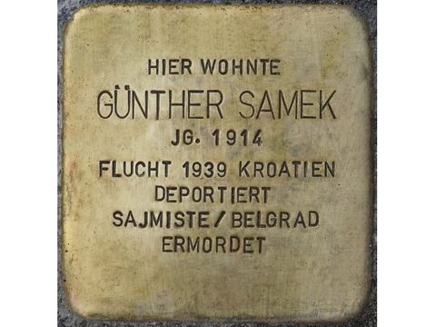 Stolperstein Günther Samek (Bild: Stolpersteine-Initiative CW, Hupka)