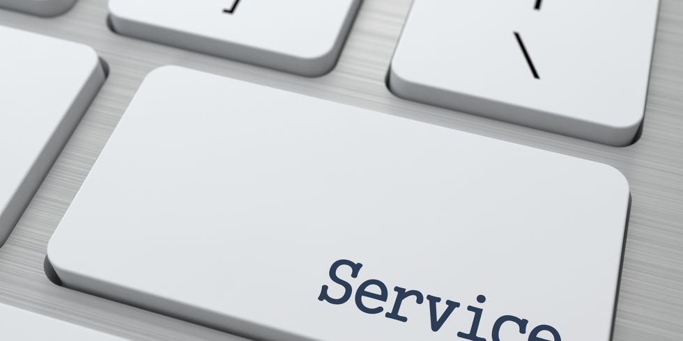 Computertaste mit Aufschrift "Service"