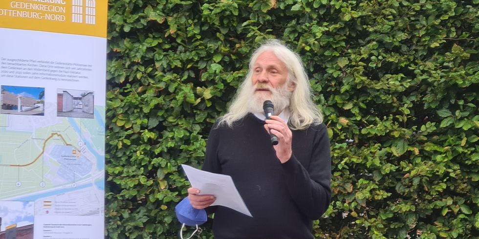 Pfarrer Michael Maillard anlässlich der Eröffnung des Pfads der Erinnerung am 17. September 2021
