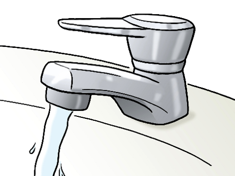 laufender Wasserhahn