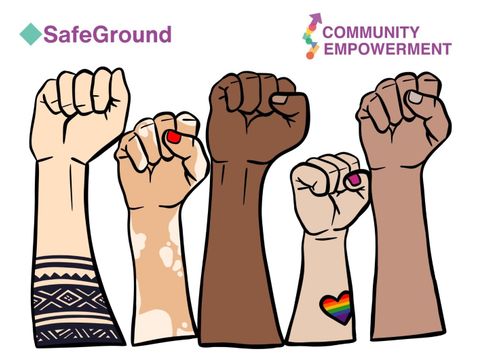 Symbolbild: fünf solidarisch gereckte Fäuste