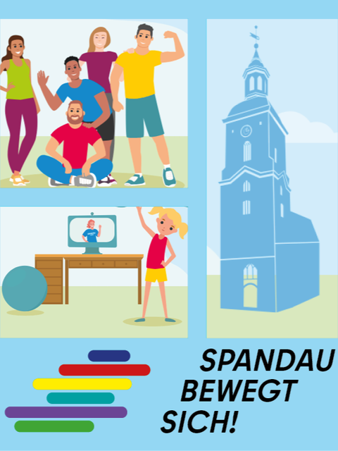 Spandau bewegt sich!-Logo und Collage