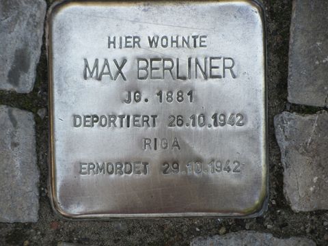 Stolperstein Max Berliner, Foto: F. Siebold, Juni 2013