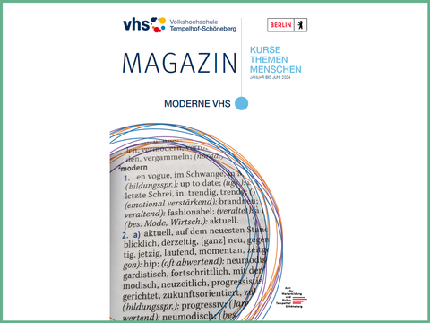 Titelbild des Magazins vhs Tempelhof-Schöneberg - Frühjahr 2024