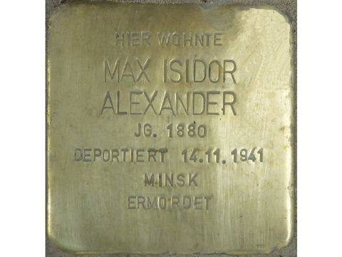 Stolperstein Max Isidor Alexander (Bild: Stolpersteine-Initiative CW, Hupka)