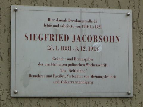 Gedenktafel für Siegfried Jacobsohn, 14.11.2009