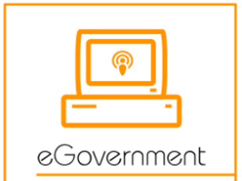 eGovernment Podcast Logo weiß orange