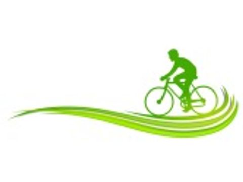 grün gezeichneter Radfahrer