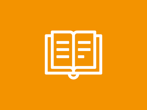 Icon Buch Hintergrund Orange