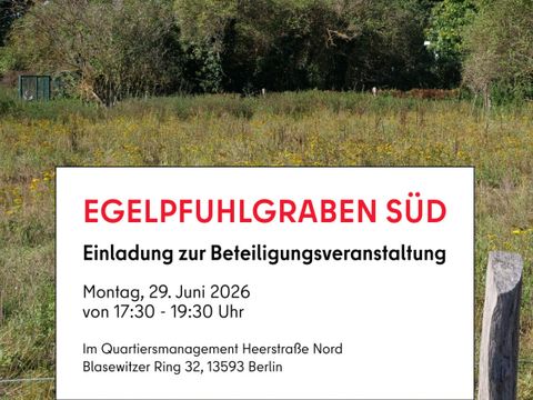 Plakat Infoveranstaltung Südlicher Egelpfuhlgraben am 29.06.2026