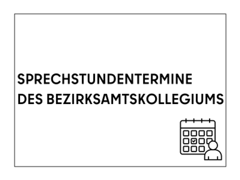 Kachel mit der Aufschrift Sprechstundentermine des Bezirksamtskollegiums