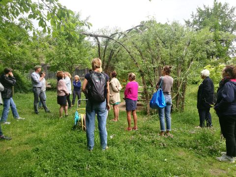 Teilnehmende des Runden GartenTischs vertiefen ihr Wissen über naturnahe und ökologische Gartenarbeit – ein Austausch für nachhaltige Bildung. (Bild: Koordinierungsstelle NUN/FU Berlin)