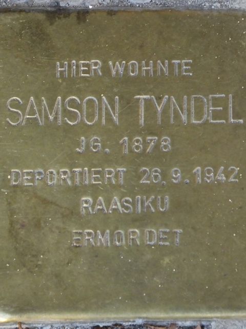 Stolperstein Samson Tyndel, Foto:H.-J. Hupka, 2013