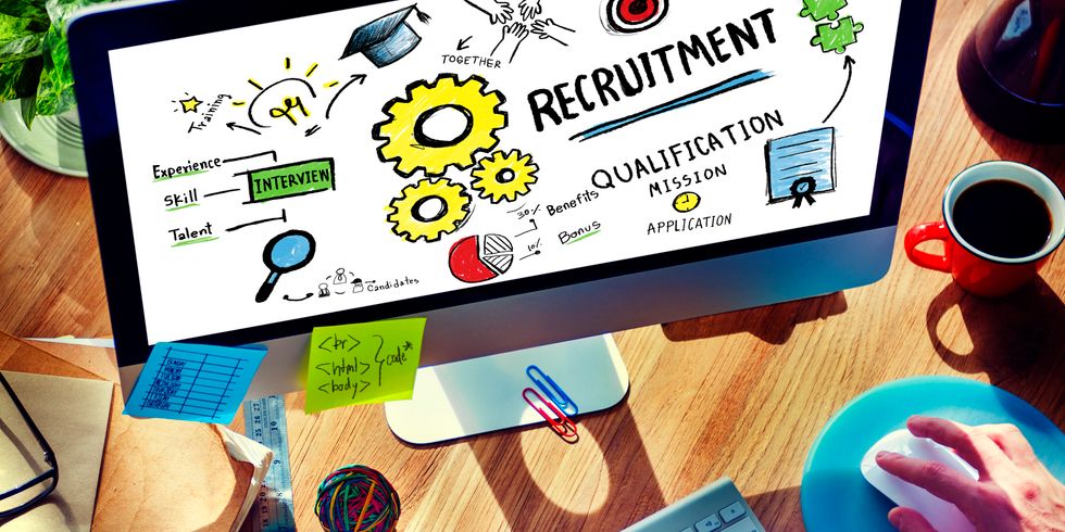 Computerbildschirm auf dem "Recruitment" steht