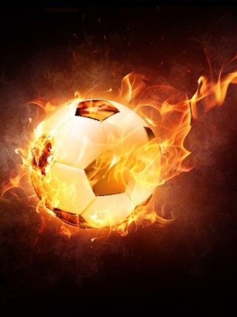 Ein fußball der brennt