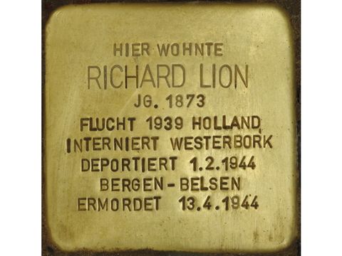 Stolperstein Richard Lion (Bild: Stolpersteine-Initiative CW, Hupka)