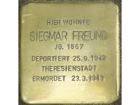 Stolperstein Siegmar Freund (Bild: Stolpersteine-Initiative CW, Hupka)
