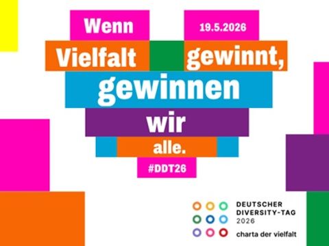 Logo zum Diversity-Tag mit dem Text "Wenn Vielfalt gewinnt, gewinnen wir alle."