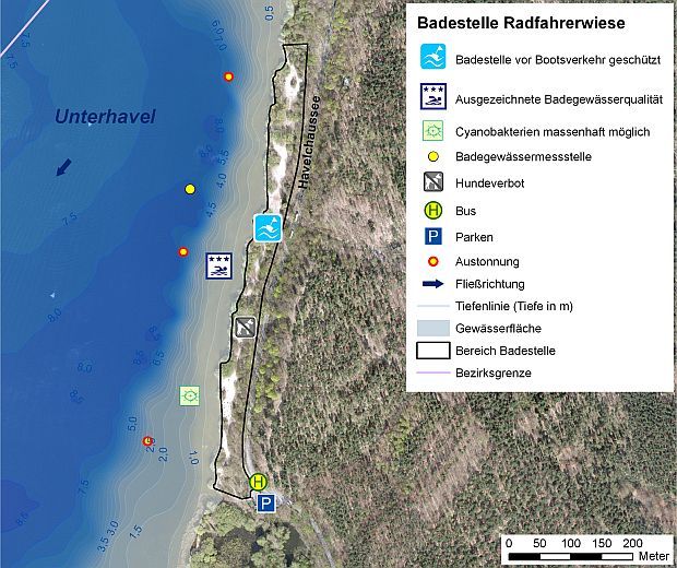 Abb. 2: Infrastruktur Badestelle Radfahrerwiese