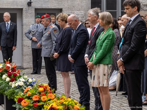 Gedenkveranstaltung zum 79. Jahrestag des Aufstands gegen die nationalsozialistische Gewaltherrschaft mit dem Regierenden Bürgermeister Kai Wegner im Bendlerblock