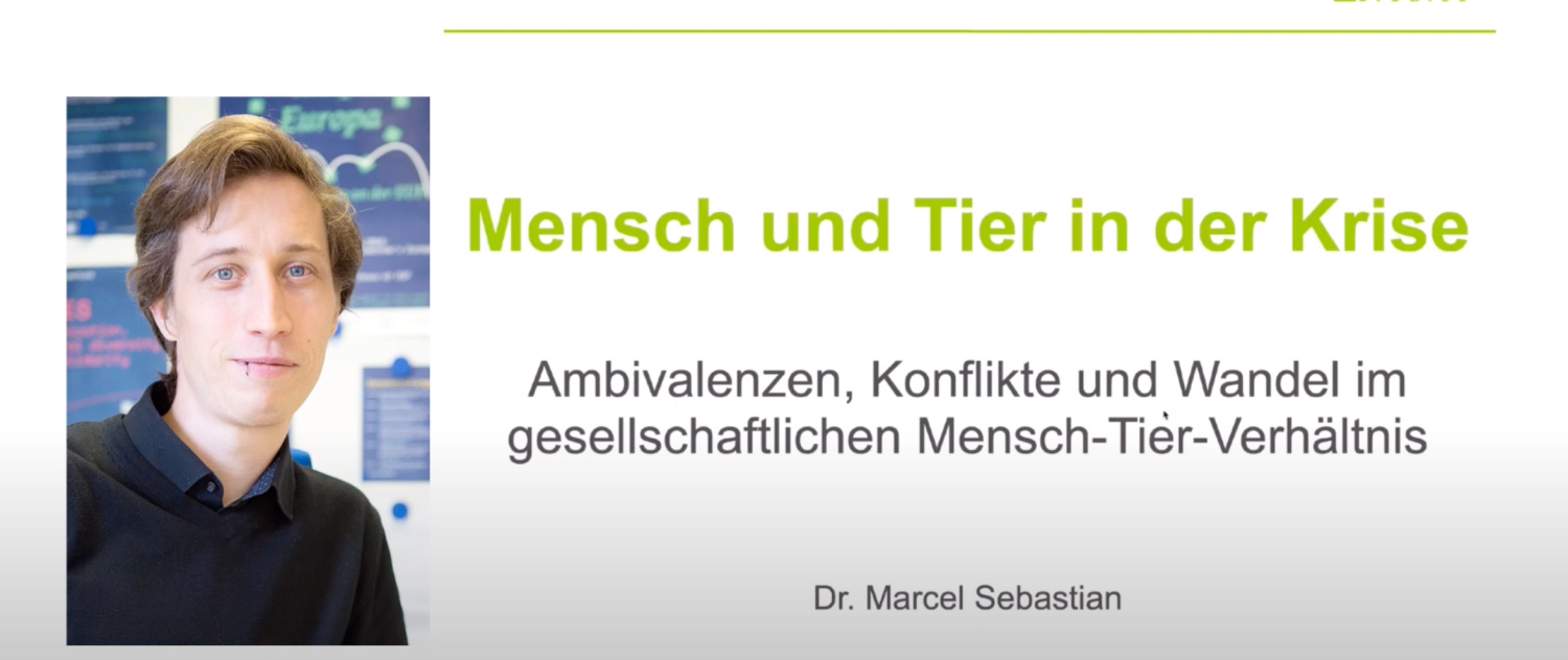 Foto Marcel Sebastian Schriftzug Mensch und Tier in der Krise - Ambivalenzen, Konflikte und Wandel im gesellschaftlichen Mensch-Tier-Verhältnis