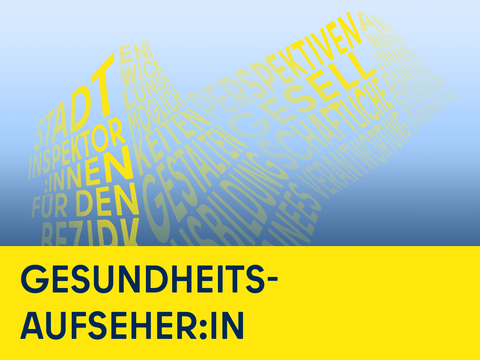 Illustration, Schriftzug Gesundheitsaufseher:in