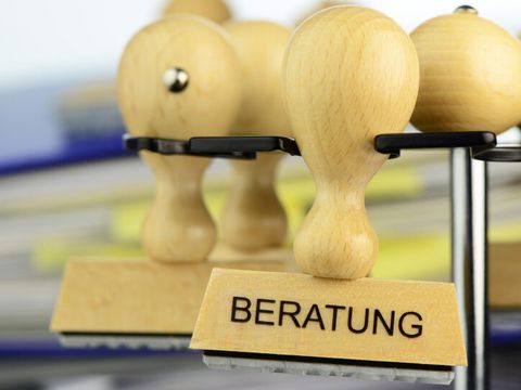 Stempel mit der Aufschrift Beratung