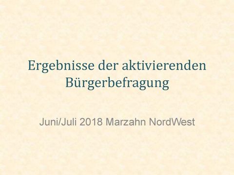 Decklatt der Auswertung der aktivierenden Bürgerbefragung